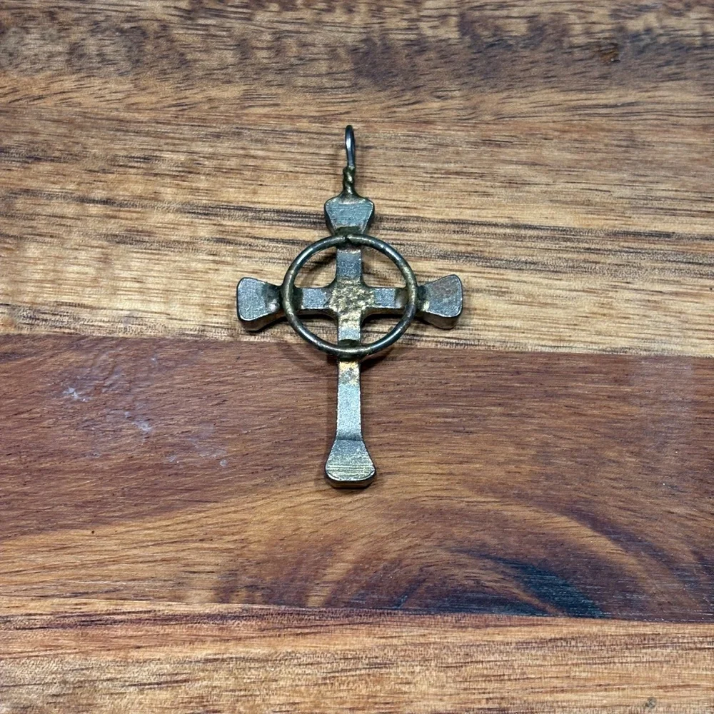 Handmade Nail Cross Pendant - Picture 2 of 4